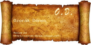 Ozorák Dénes névjegykártya